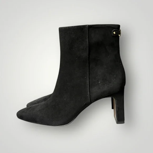 🌻NEW w/tag Sam Edelman Saige Black Suede Ankle Bootie Pointed Toe Heel Size 7.5 - Picture 3 of 11